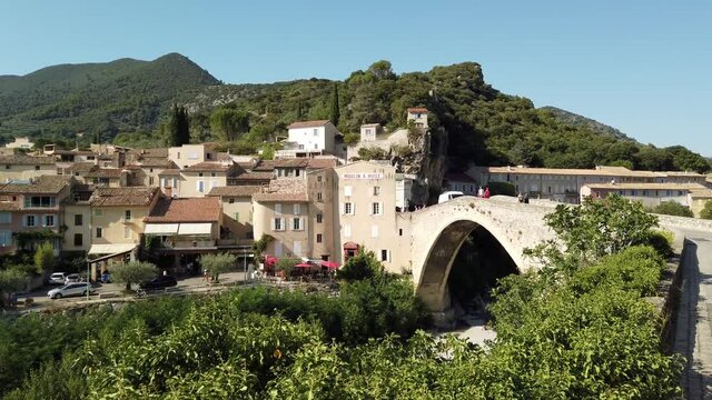 Idyllic Small Town in the Provence of France under Blue Sky in Summer