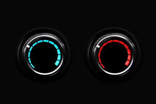 knob for turning the green and red levels increases. The concept of increasing or decreasing, turning on and off.