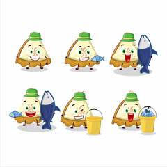 A fisherman slice of lemon meringue pie cartoon picture catch a big fish