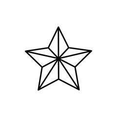 vector outline star icon, christmas star for Christmas tree, isolated