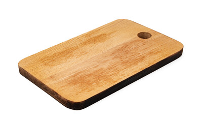 Wooden cutting board on a white background