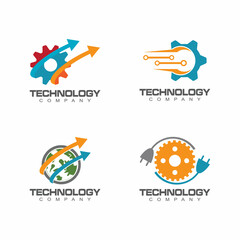 Fototapeta na wymiar Technology logo template vector illustration