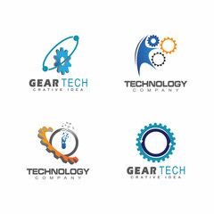 Obraz premium Technology logo template vector illustration