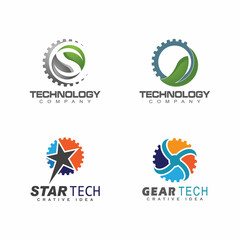 Technology logo template vector illustration
