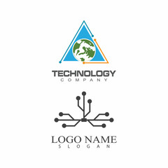Technology logo template vector illustration