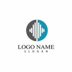 Sound waves vector illustration design template