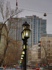 Fototapeta na wymiar street lamp in the city