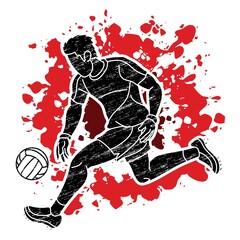 Gaelic Football Player Action Cartoon Sport Graphic Vector 