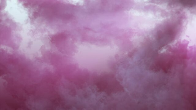 Passing Clouds Fly in the Light Blue Sky Loop. 3D rendering. Soft clouds fly in the blue sky background seamless loop animation.