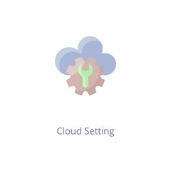 Cloud Setting icon in vector. Logotype