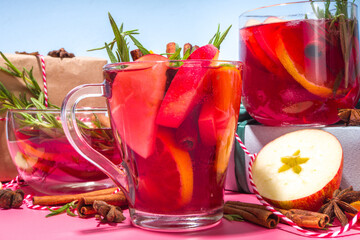 Homemade mulled wine cocktail