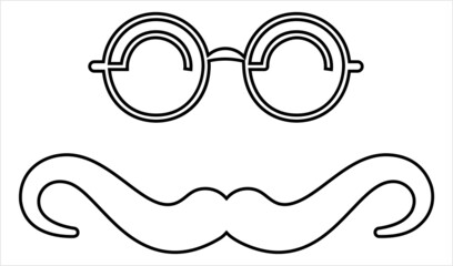 Moustache And Glasses Icon Y_2110001