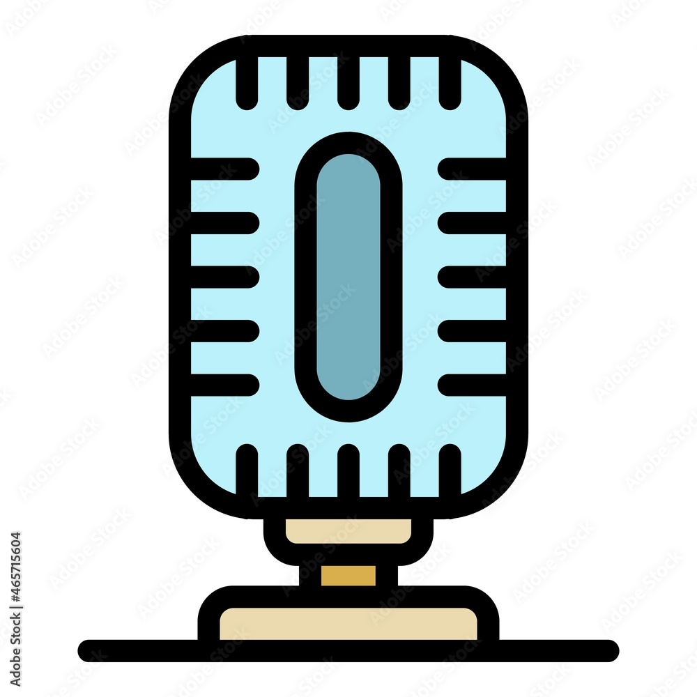 Poster old microphone icon. outline old microphone vector icon color flat isolated