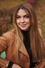 portrait of a young beautiful woman with very long hair