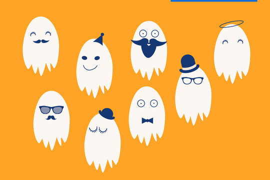 Halloween funny character ghost.