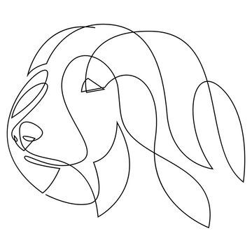 recommend clip art: Old English Sheepdog vector Dog portrait. Continuous line. Bobtail dog one line drawing