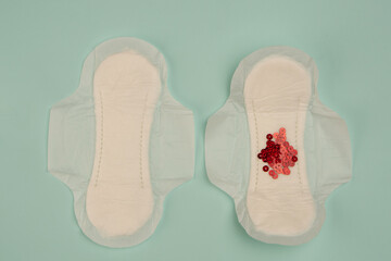 strip blood feminine hygiene menstruation protection top view