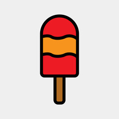 Ice cream icon vector illustration in filled line style about summer, use for website mobile app presentation