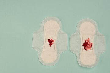 strip blood feminine hygiene menstruation protection top view