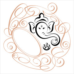 Ganesha The Lord Of Wisdom Calligraphic Style M_2105012