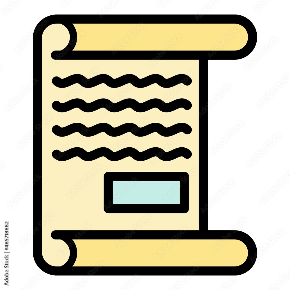 Poster handwritten document icon. outline handwritten document vector icon color flat isolated