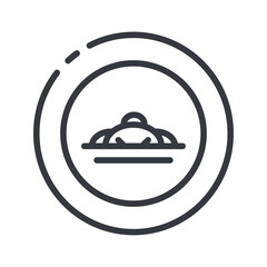 Line icon of a roentgen procedure. Healthcare symbol isolated