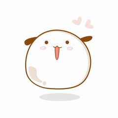 cute mochi cartoon icon design illustration vector