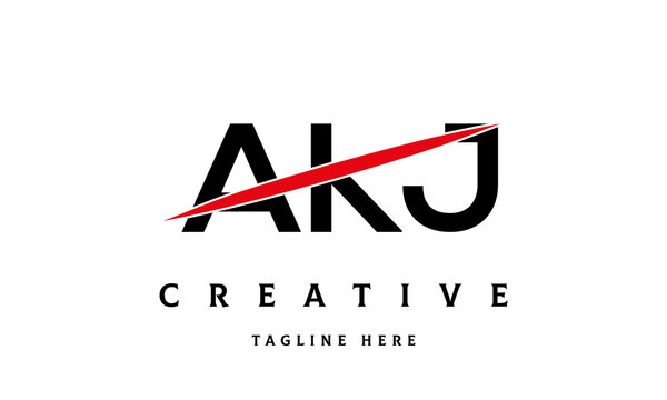 AKJ creative three latter logo vector