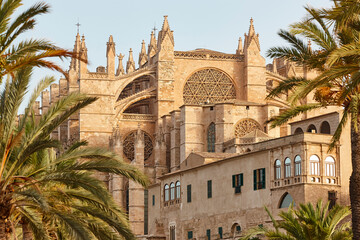 Naklejka premium Palma de Mallorca cathedral. Balearic islands. Spanish cultural heritage. Landmark