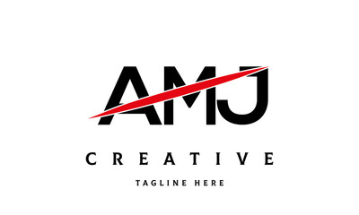 AMJ creative three latter logo vector