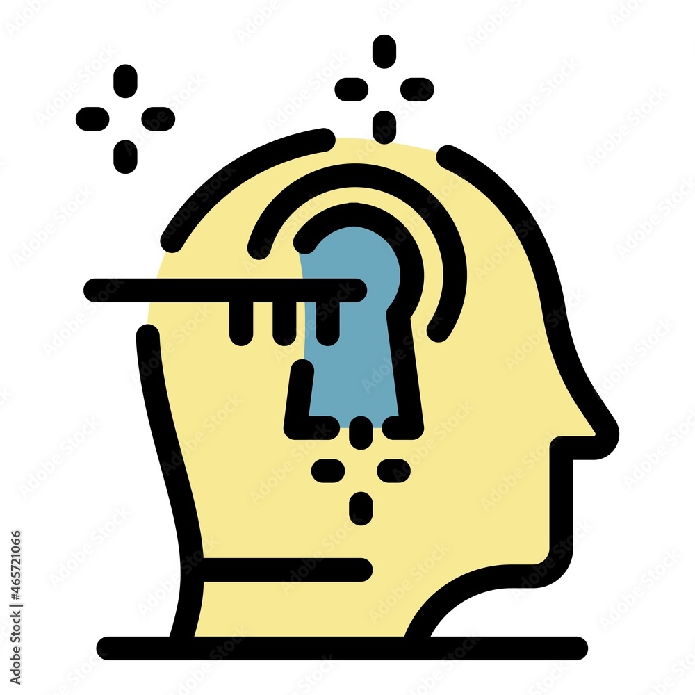 Aufkleber open minded icon. outline open minded vector icon color flat isolated