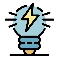 New idea icon. Outline new idea vector icon color flat isolated