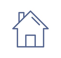 Home web page icon in line art style. Simple house pictogram for website interface. UI symbol of main homepage. Linear outlined flat vector illustration of real estate isolated on white background