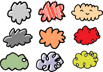 子供が描いた雨雲の落書き 