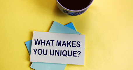 What makes you unique on the sticker and yellow background