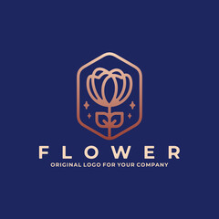 Abstract flower logo design.