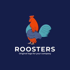 Rooster logo design template.