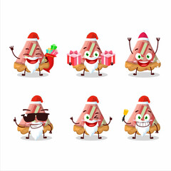 Santa Claus emoticons with slice of rhubarb pie cartoon character