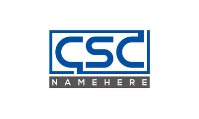 CSC Letters Logo With Rectangle Logo Vector