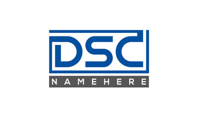 DSC Letters Logo With Rectangle Logo Vector