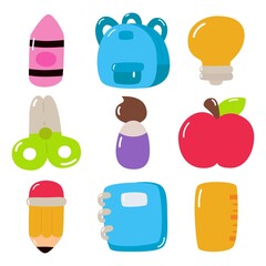 education items. school icon isolated on white background. vector Illustration.