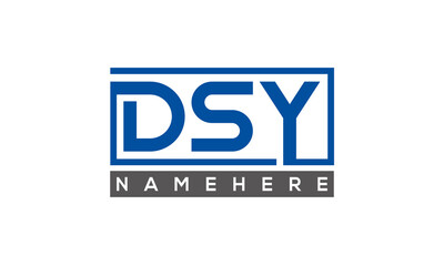 DSY Letters Logo With Rectangle Logo Vector