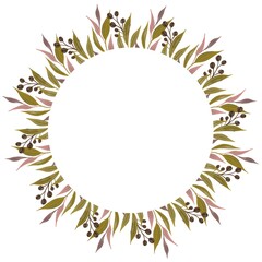 circle frame with yellow and pink wildplant border