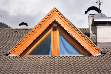 landscape, mountain and houses in vigo di fassa  in Trentino Alto Adige in Italy