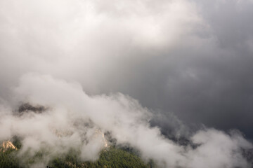 landscape, mountain and houses in vigo di fassa  in Trentino Alto Adige in Italy