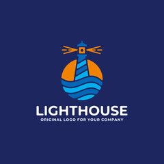 Lighthouse logo design template.