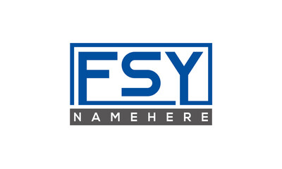 FSY Letters Logo With Rectangle Logo Vector	