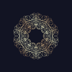 Luxury Gold geometric design on a dark background premium vector