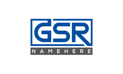 GSR Letters Logo With Rectangle Logo Vector	