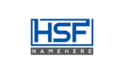 HSF Letters Logo With Rectangle Logo Vector	